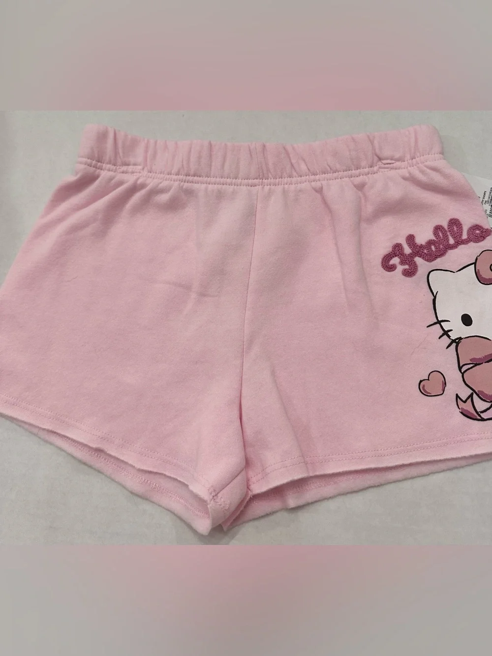Hello Kitty Girls Graphic Pink Fleece Shorts, Size S 6-6x
